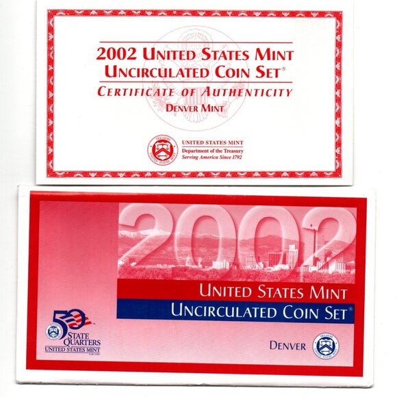 2002-D US Mint Uncirculated Set...10 Coins... Original US Mint Packaging / COA - Picture 2 of 3